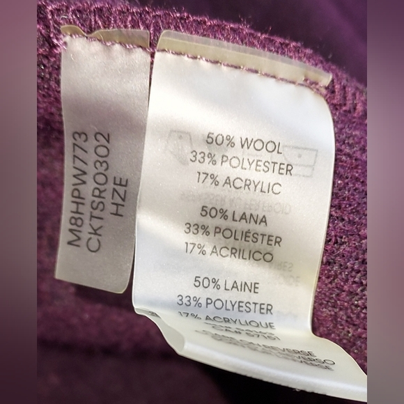 Calvin Klein Multi Purple, Pink, Maroon Floral Print Open Front Cardigan NWT - Picture 6 of 6